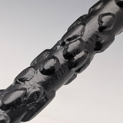 英国ヴィンテージ ブラックシャフト ピュータ製ゴートヘッドハンドル ステッキ 杖 85cm